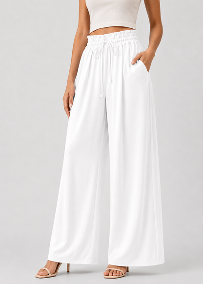 Women's Wide Leg Pants | Elastic Waist | Lightweight Casual | Steven & Levon