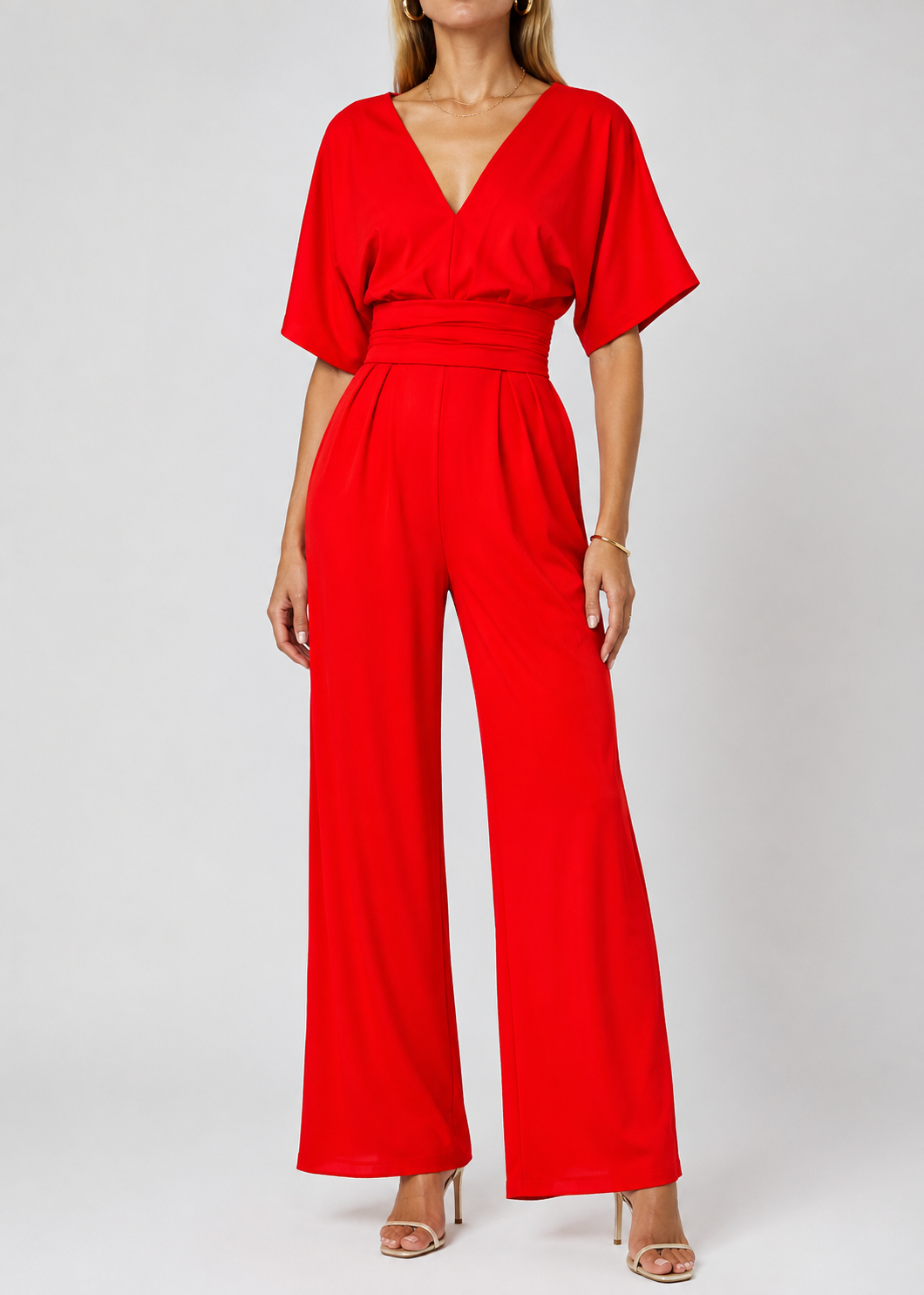 Women's Jumpsuit | Wide Leg V-Neck Jumpsuit | Lightweight Fit | Steven & Levon