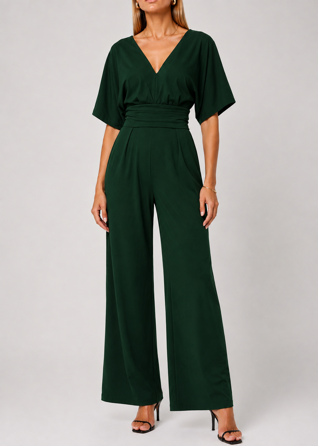 Women's Jumpsuit | Wide Leg V-Neck Jumpsuit | Lightweight Fit | Steven & Levon