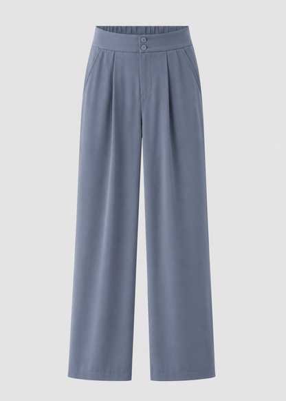 Wide Leg Trousers | Women | Polyester | High Waisted | Lightweight Breathable Pants | Steven & Levon