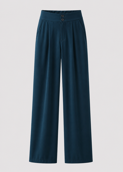 Wide Leg Trousers | Women | Polyester | High Waisted | Lightweight Breathable Pants | Steven & Levon