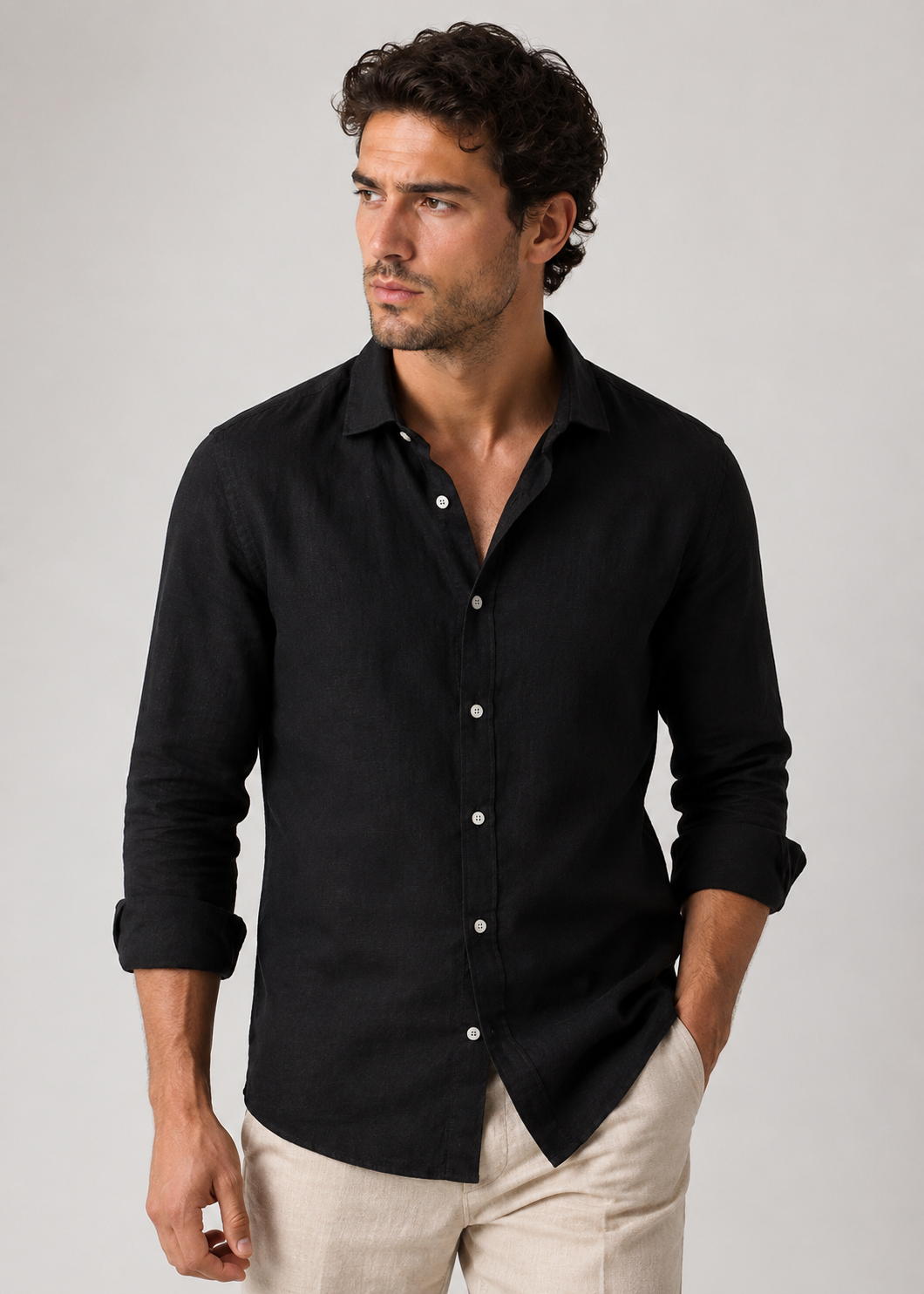 Men's Airy Long Sleeve Shirt | Men | Polyester Blend | Breathable Relaxed Fit Casual Summer Top | Steven & Levon