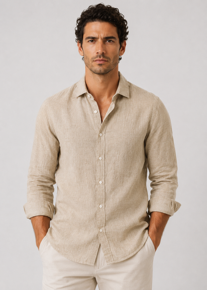 Men's Airy Long Sleeve Shirt | Men | Polyester Blend | Breathable Relaxed Fit Casual Summer Top | Steven & Levon