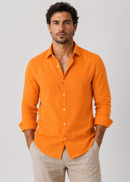 Men's Airy Long Sleeve Shirt | Men | Polyester Blend | Breathable Relaxed Fit Casual Summer Top | Steven & Levon