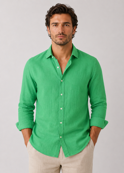 Men's Airy Long Sleeve Shirt | Men | Polyester Blend | Breathable Relaxed Fit Casual Summer Top | Steven & Levon