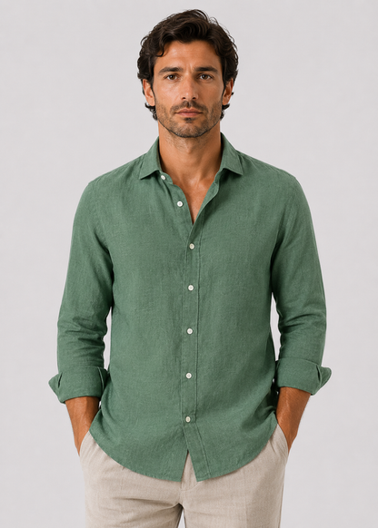 Men's Airy Long Sleeve Shirt | Men | Polyester Blend | Breathable Relaxed Fit Casual Summer Top | Steven & Levon