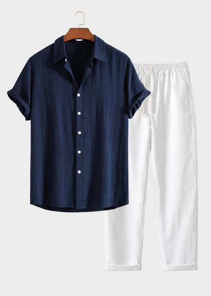 Men's Summer Shirt & Trousers Set | Men's Co-Ord | Relaxed Fit | Steven & Levon