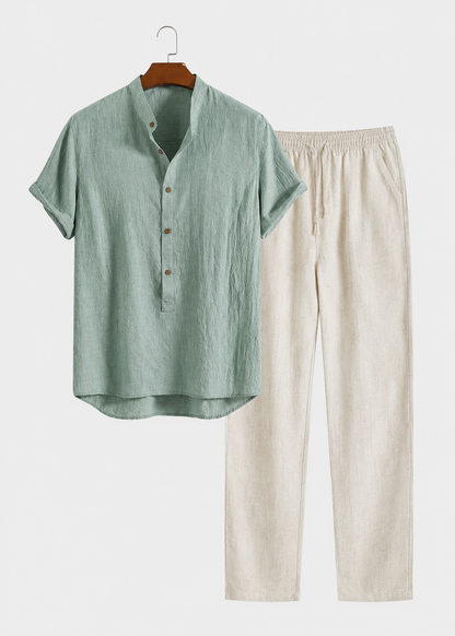 Men's Summer Shirt & Trousers Set | Men's Co-Ord | Relaxed Fit | Steven & Levon