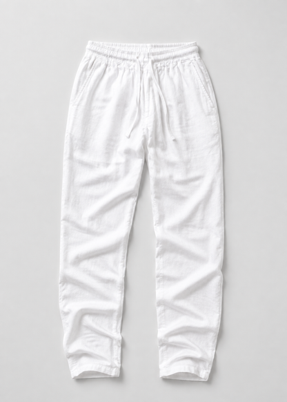 Men's Cotton-Polyester Blend Trousers | Elasticated Waist & Drawstring | Lightweight Casual Pants | Steven & Levon
