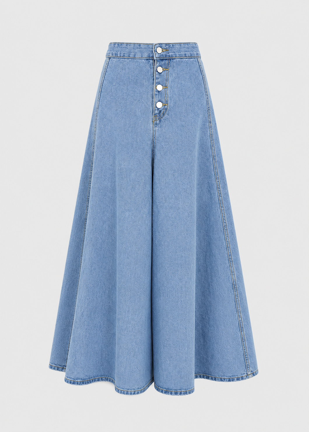 Women's Denim A-Line Skirt | Women | High Waist | Button Closure | Casual Everyday Midi Skirt | Steven & Levon
