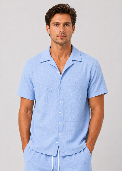 Men's Short Sleeve Shirt and Shorts Set | Co-Ord Set | Men | Polyester | Steven & Levon