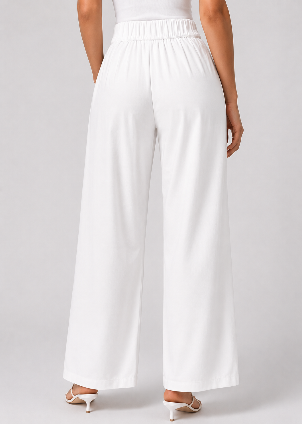 Wide Leg Trousers | Women | High Waisted | Lightweight Breathable Polyester Pants | Steven & Levon