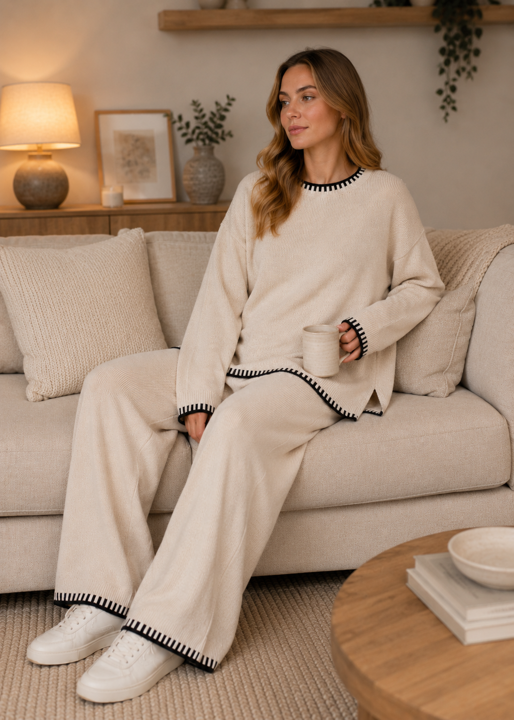 Women’s Soft Knitted Lounge Set | Women | Knitted Two Piece Co-Ord | Soft Comfortable Loungewear | Steven & Levon