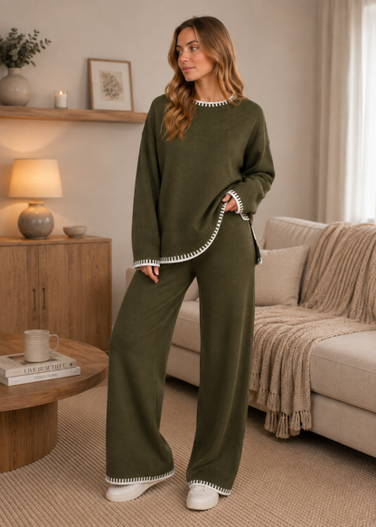 Women’s Soft Knitted Lounge Set | Women | Knitted Two Piece Co-Ord | Soft Comfortable Loungewear | Steven & Levon