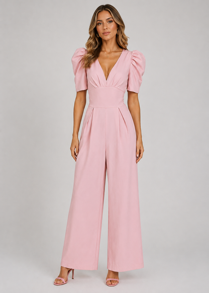 Women's Maxi Jumpsuit | Polyester | Wide Leg | Formal Evening Wear | Elegant Styles | Steven & Levon