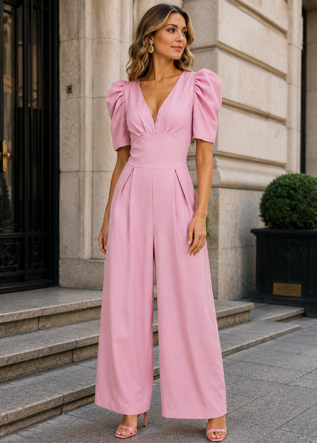 Women's Maxi Jumpsuit | Polyester | Wide Leg | Formal Evening Wear | Elegant Styles | Steven & Levon