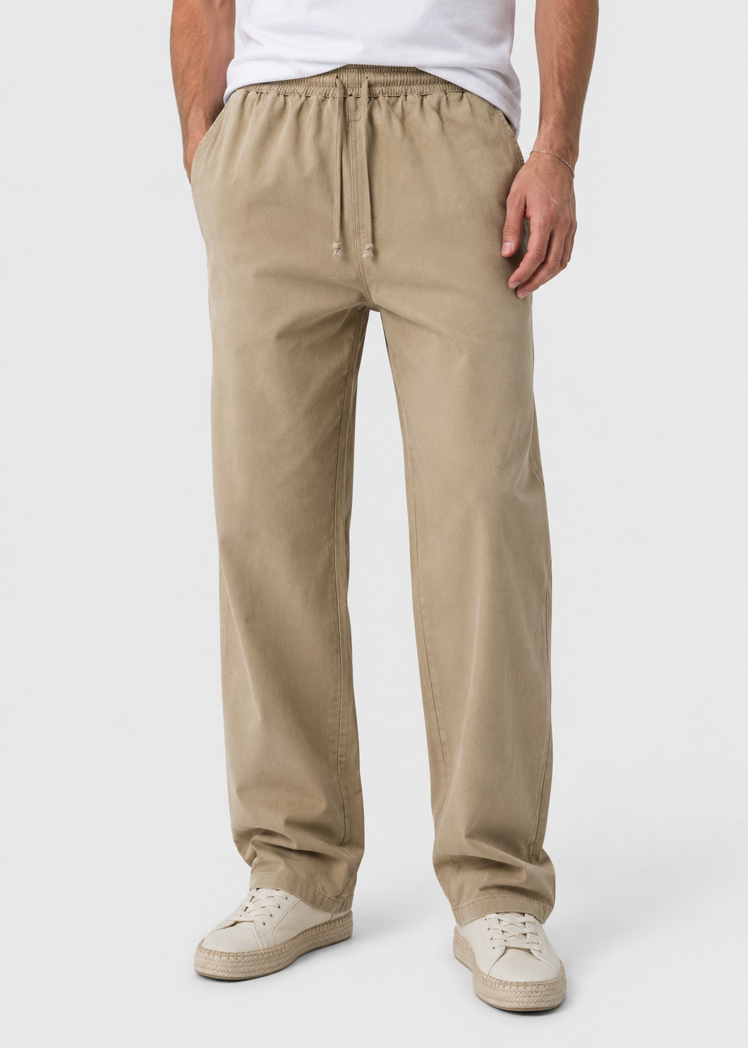 Men's Drawstring Trousers | Polyester | Lightweight Relaxed Fit Pants | Steven & Levon