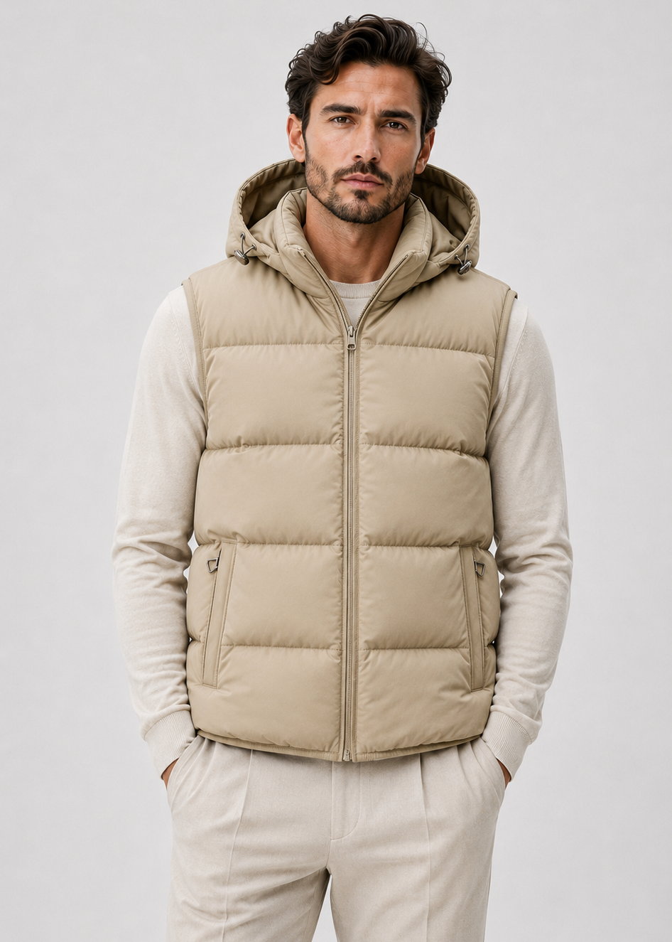 Men's Padded Hooded Bodywarmer | Quilted Gilet | Lightweight | Warm Insulated | Steven & Levon