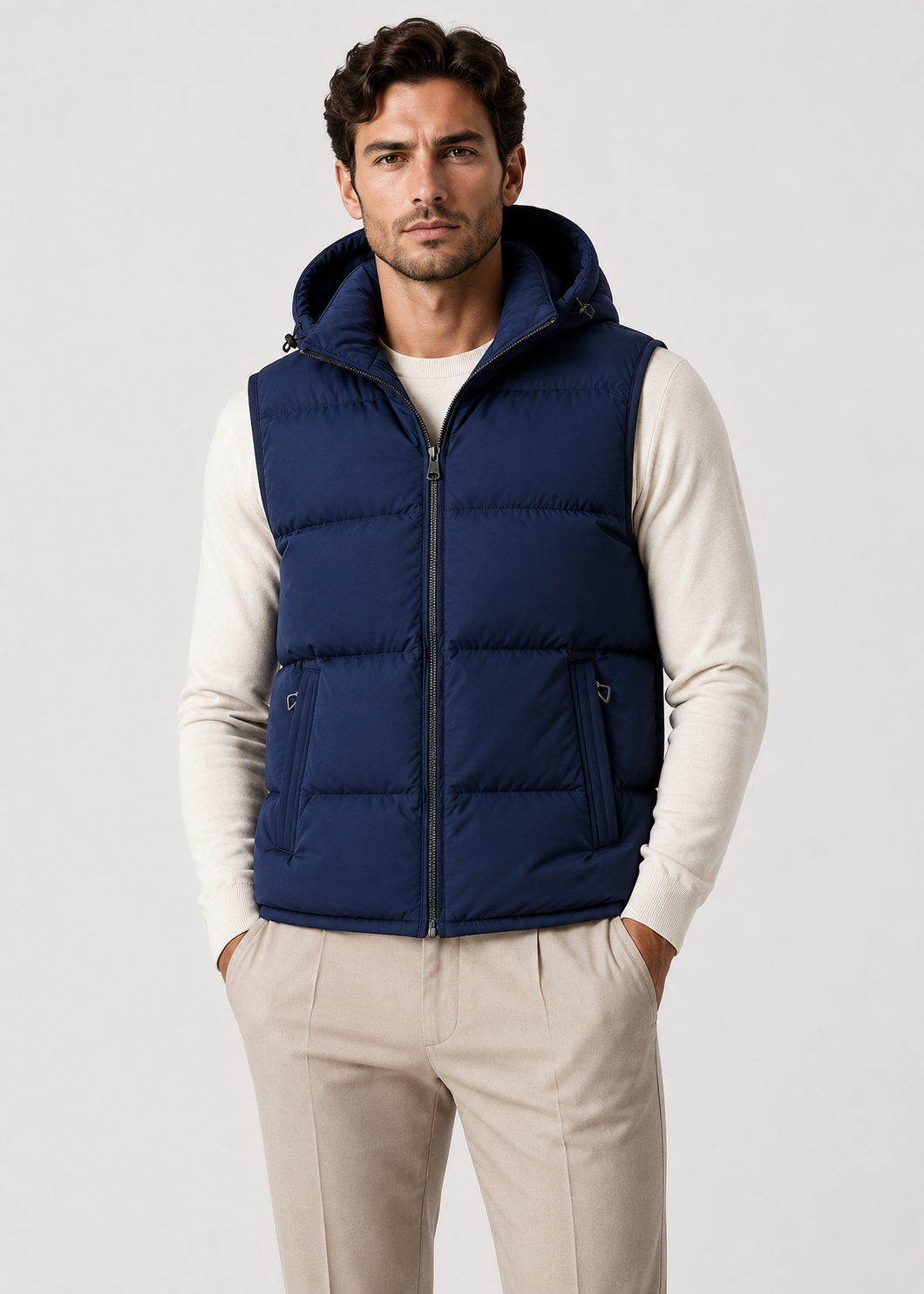 Men's Padded Hooded Bodywarmer | Quilted Gilet | Lightweight | Warm Insulated | Steven & Levon