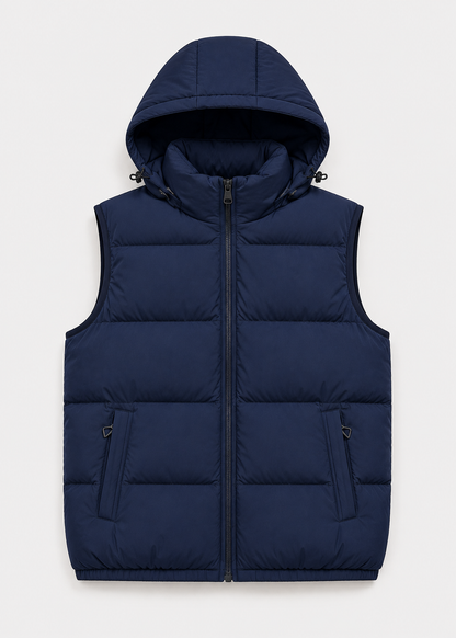 Men's Padded Hooded Bodywarmer | Quilted Gilet | Lightweight | Warm Insulated | Steven & Levon