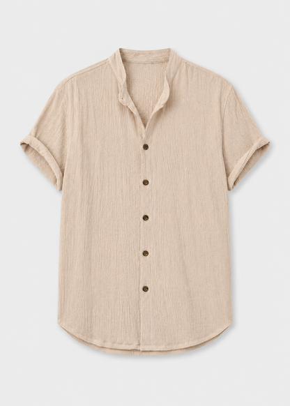 Men's Linen Short Sleeve V-Neck Shirt | Men | Breathable Lightweight | Casual Summer Beach Top | Steven & Levon