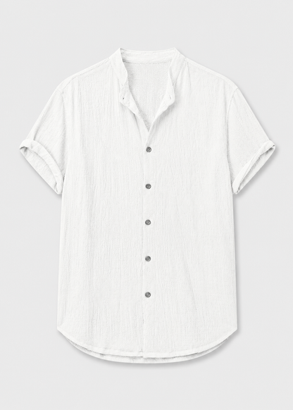 Men's Linen Short Sleeve V-Neck Shirt | Men | Breathable Lightweight | Casual Summer Beach Top | Steven & Levon