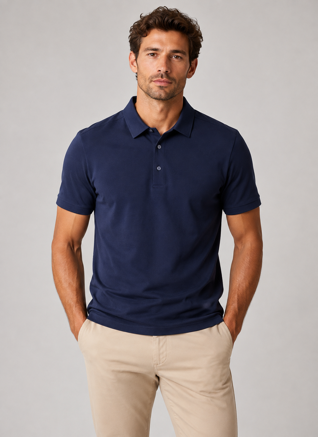 Men’s Slim Fit Polo Shirt | Men | Cotton Blend | Lapel Collar Short Sleeve Casual Top | Steven & Levon