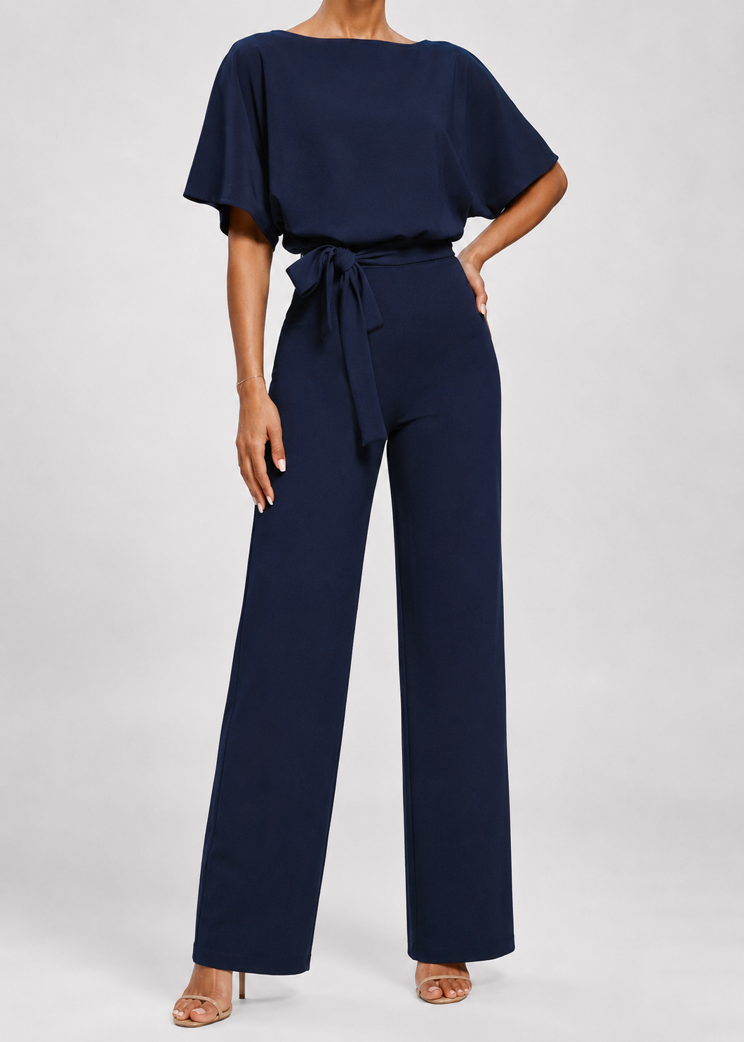 Women's Simple Chic Jumpsuit | Lightweight Polyester Blend | Relaxed Fit | Everyday Wear | Steven & Levon