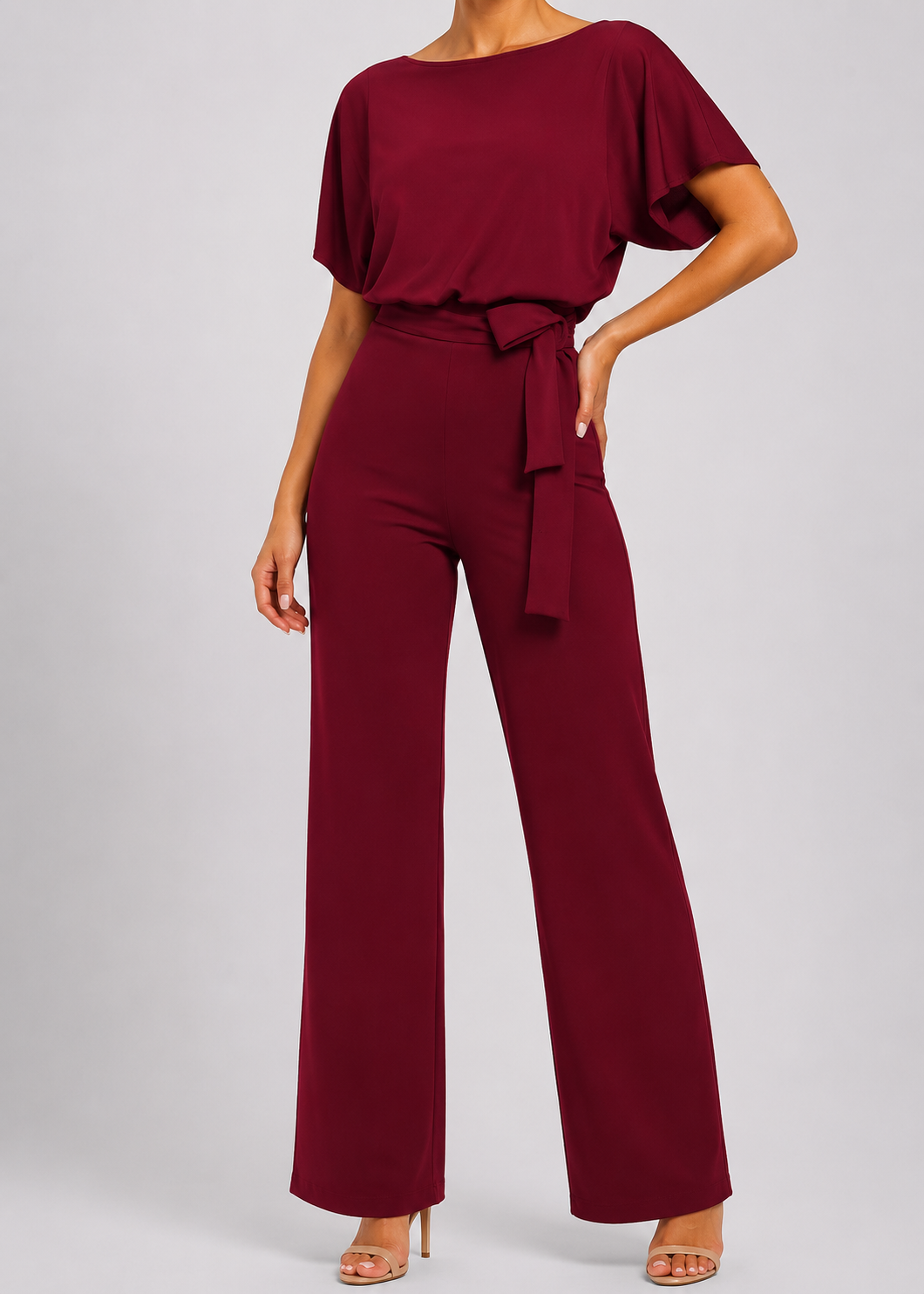 Women's Simple Chic Jumpsuit | Lightweight Polyester Blend | Relaxed Fit | Everyday Wear | Steven & Levon
