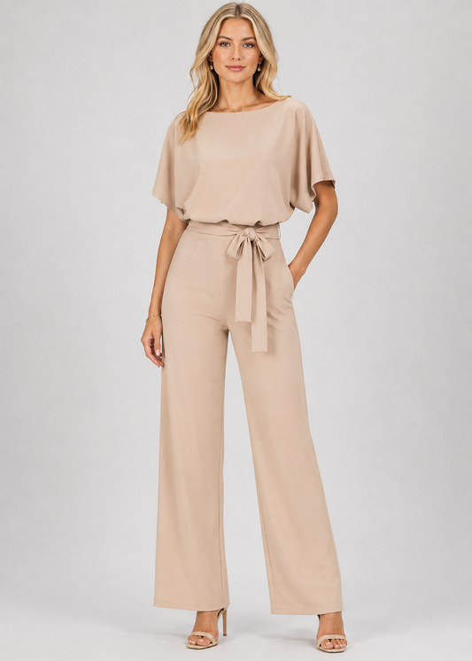 Women's Simple Chic Jumpsuit | Lightweight Polyester Blend | Relaxed Fit | Everyday Wear | Steven & Levon