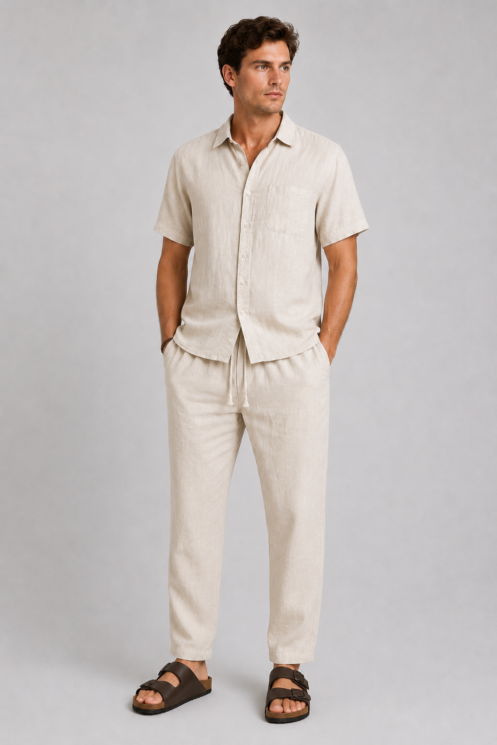 Men's Linen Summer 2-Piece Set | Men's Co-Ord | Breathable Outfit | Steven & Levon