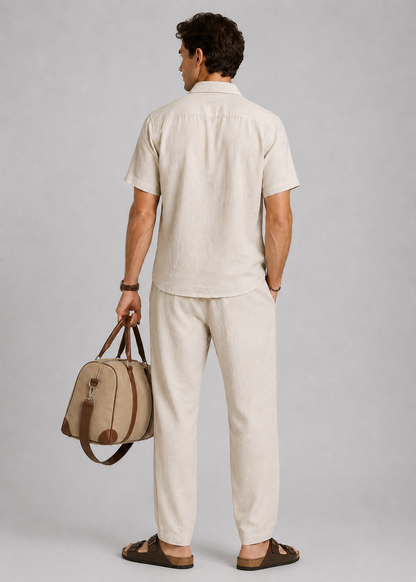 Men's Linen Summer 2-Piece Set | Men's Co-Ord | Breathable Outfit | Steven & Levon