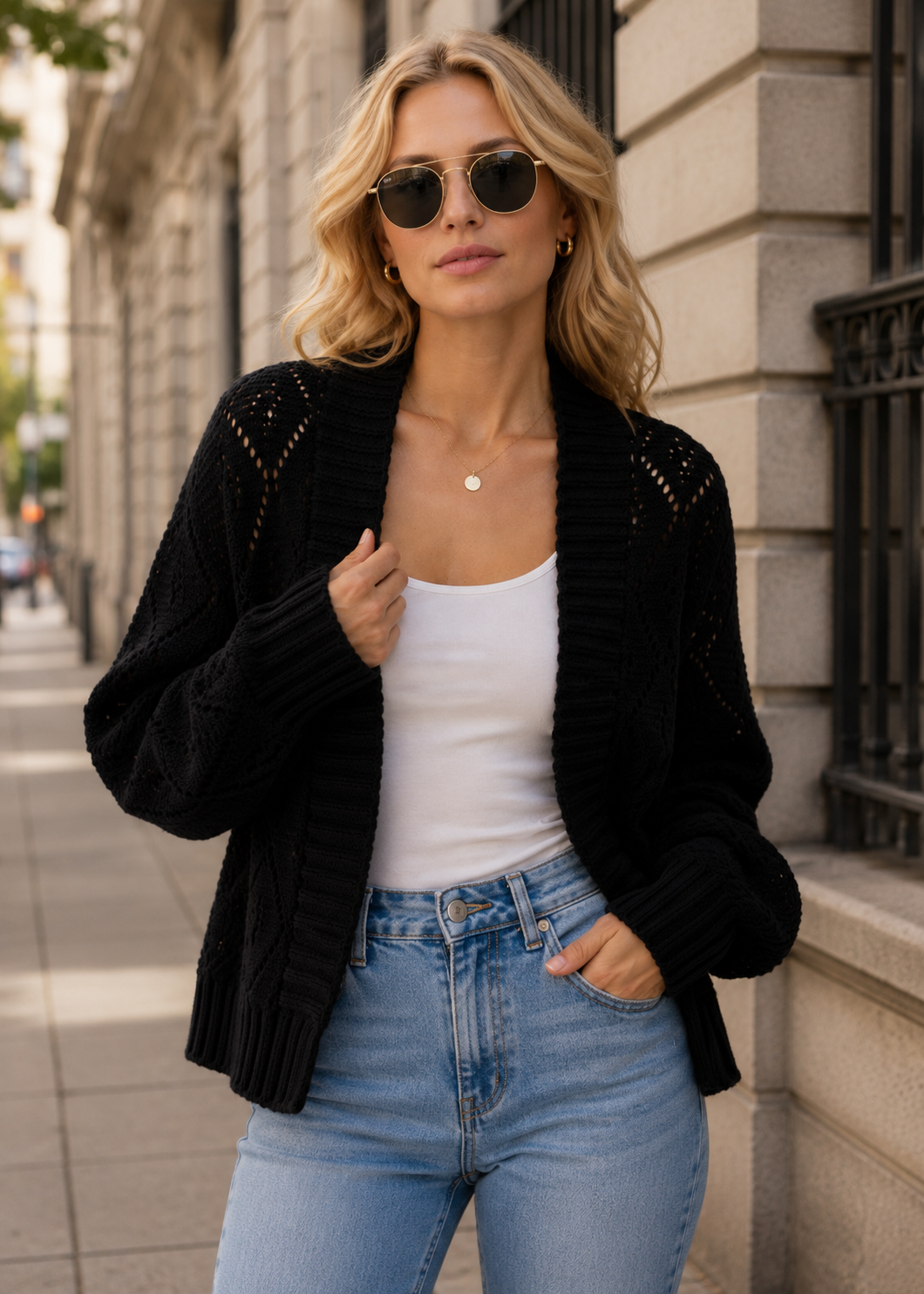 Premium Knit Cardigan | Women | Button Front | Faux Cashmere | Versatile Casual Wear | Steven & Levon