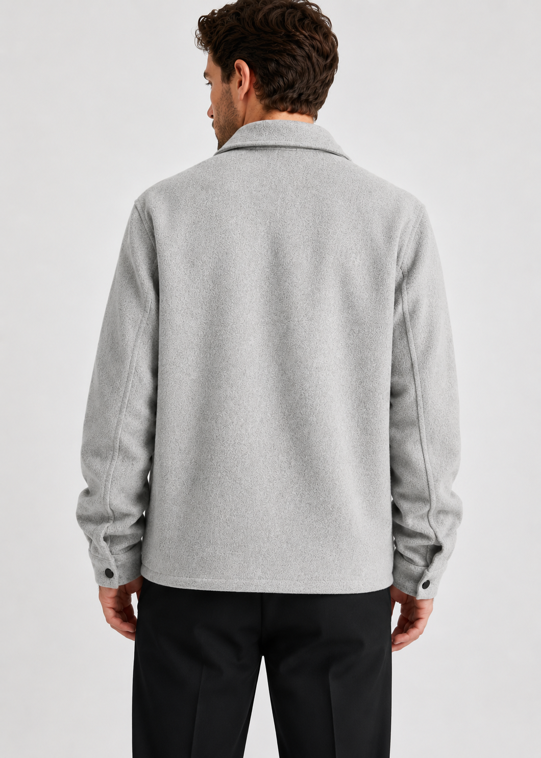 Men's Thickened Shirt Jacket | Polyester Overshirt | Chest Pockets | Casual Layering | Steven & Levon