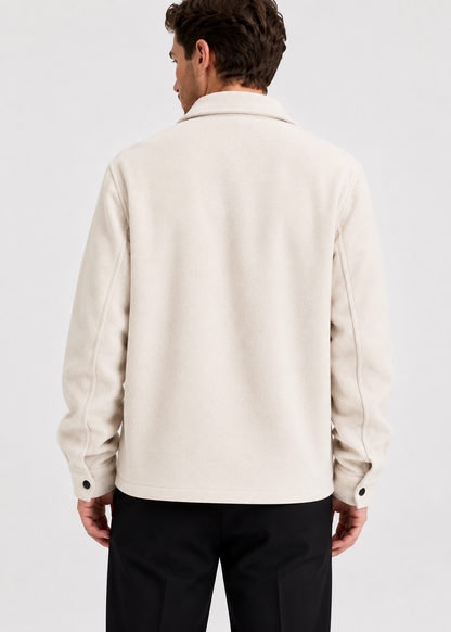 Men's Thickened Shirt Jacket | Polyester Overshirt | Chest Pockets | Casual Layering | Steven & Levon