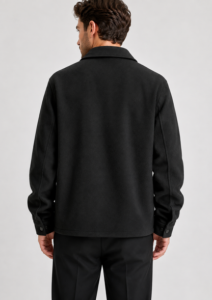 Men's Thickened Shirt Jacket | Polyester Overshirt | Chest Pockets | Casual Layering | Steven & Levon