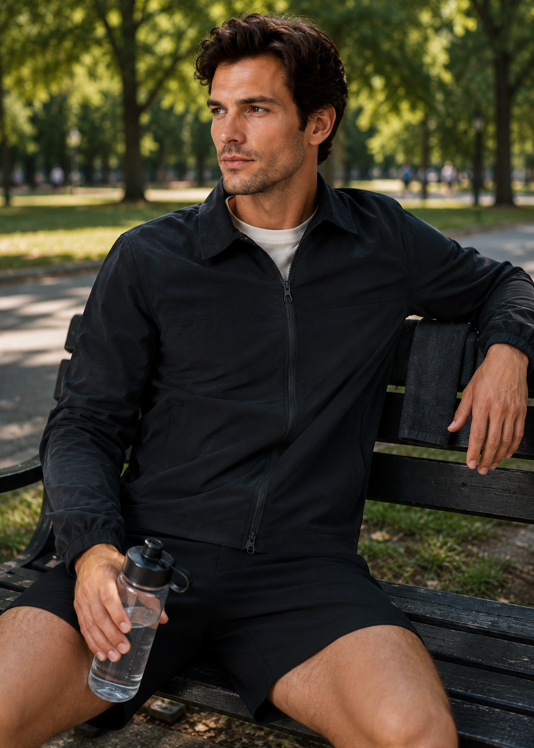 Men's Classic Harrington Jacket | Zip Front | Lightweight Nylon | Stand Collar | Steven & Levon