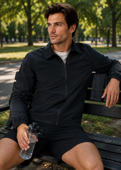 Men's Classic Harrington Jacket | Zip Front | Lightweight Nylon | Stand Collar | Steven & Levon
