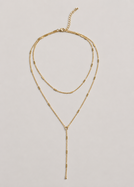 Elegant Gold Button Necklace | Gold-Plated Steel | Minimalist Women's Pendant | Steven & Levon