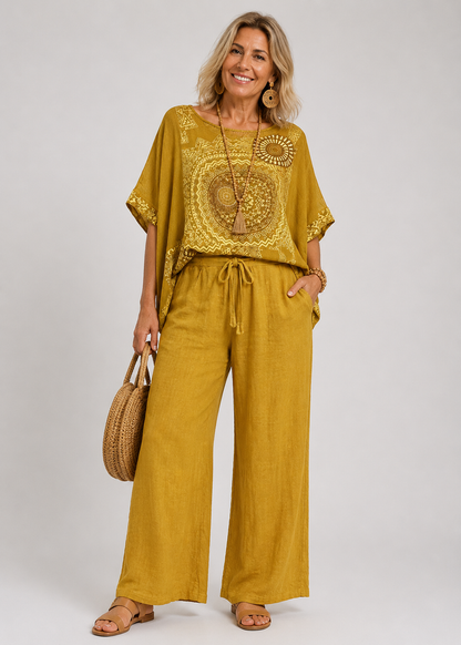 Yara Women's Summer Co-ord Set | Lightweight Two Piece Casual Outfit | Steven & Levon