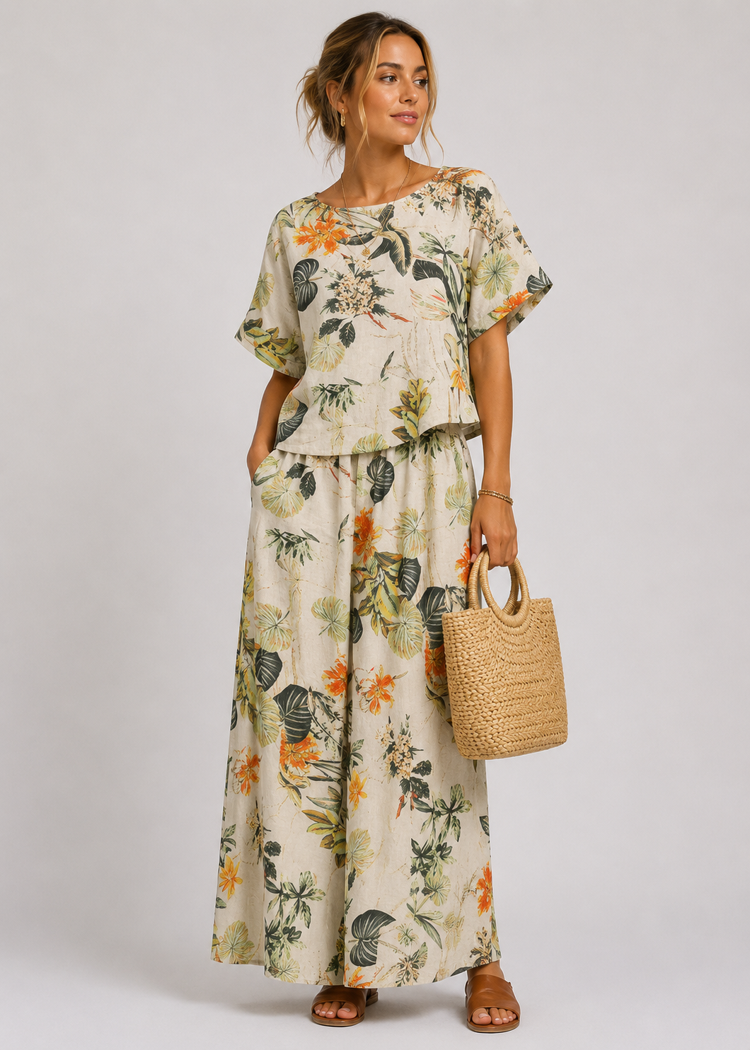 Zephyra Women's Cotton Boho Set | Lightweight Two Piece Summer Outfit | Steven & Levon