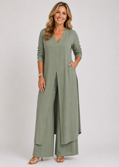 Cosima Women's Wide Leg Co-ord Set | Lightweight Two Piece Summer Outfit | Steven & Levon