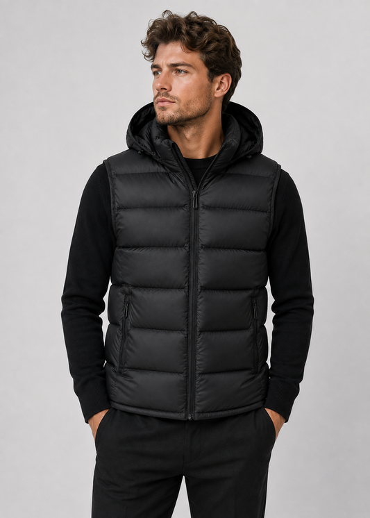 Men's Padded Bodywarmer Vest | Quilted Gilet | Zip Front | Warm Insulated | Steven & Levon