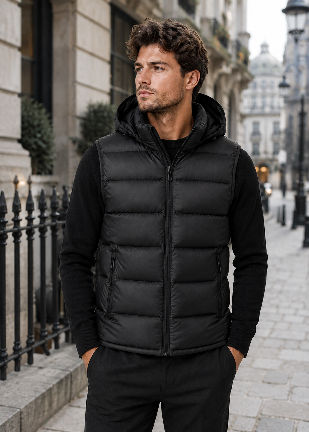 Men's Padded Bodywarmer Vest | Quilted Gilet | Zip Front | Warm Insulated | Steven & Levon