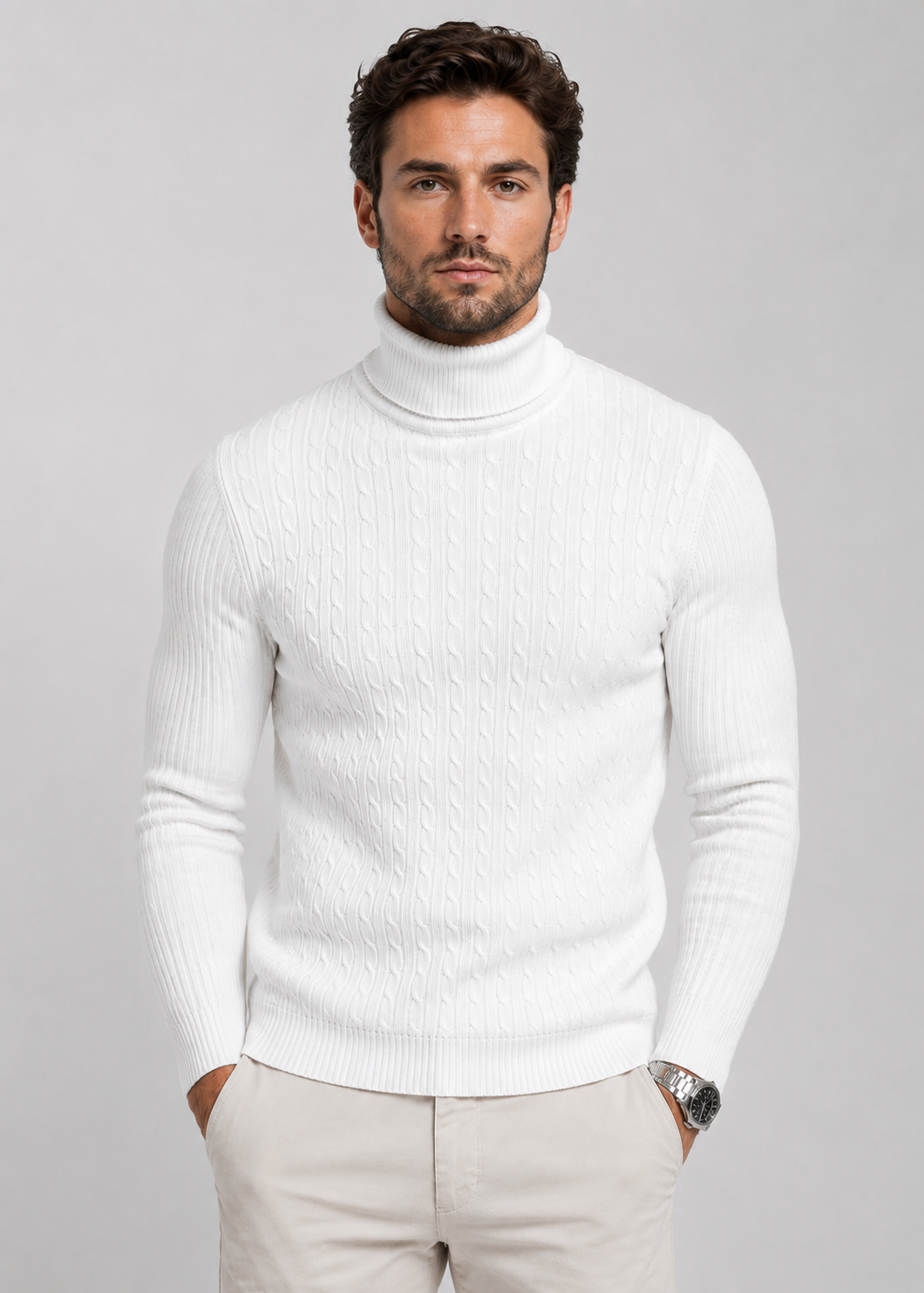Heidi Men's Turtleneck Sweater | Slim Fit Warm Winter Knit Pullover