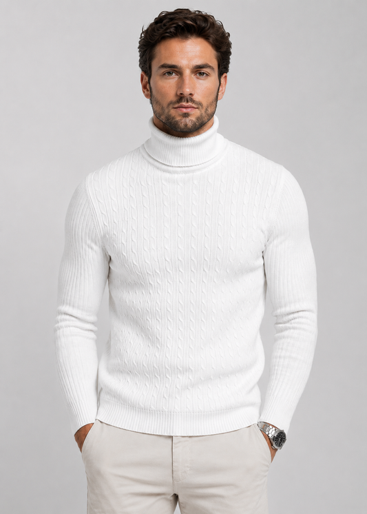 Heidi Men's Turtleneck Sweater | Slim Fit Warm Winter Knit Pullover