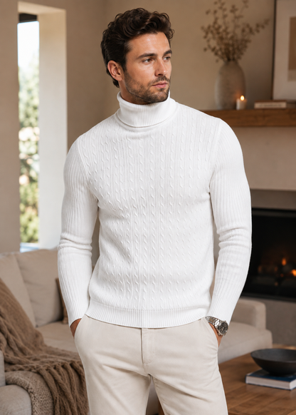 Heidi Men's Turtleneck Sweater | Slim Fit Warm Winter Knit Pullover