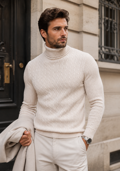 Heidi Men's Turtleneck Sweater | Slim Fit Warm Winter Knit Pullover