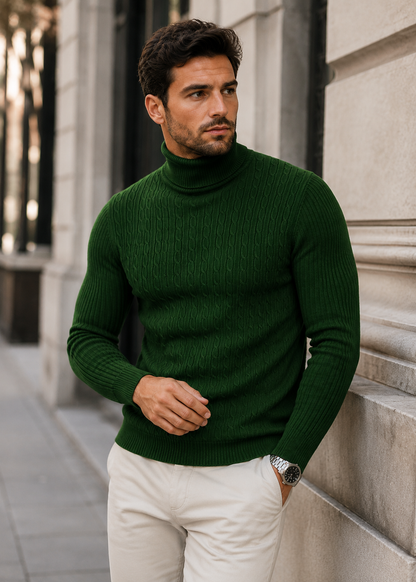 Heidi Men's Turtleneck Sweater | Slim Fit Warm Winter Knit Pullover