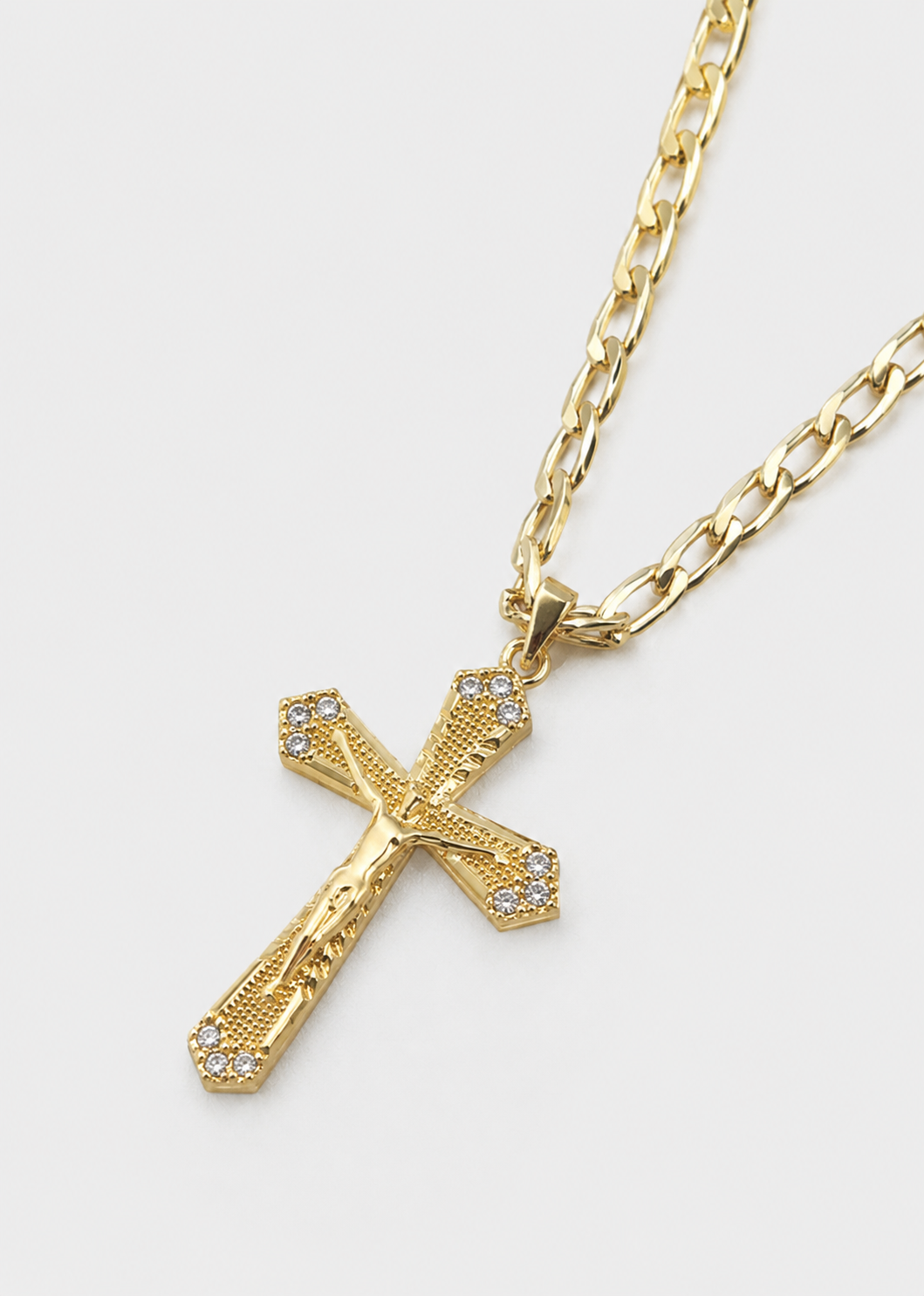 Melted Crucifix Pendant | Copper Zirconium | Men's Religious Statement Necklace | Steven & Levon